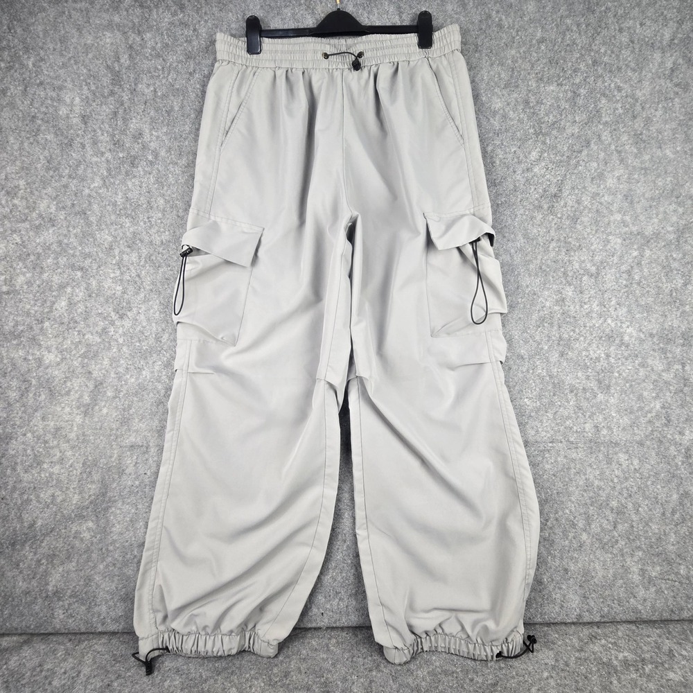 JMIERR Cargo Pants Mens 42 Gray Relaxed Fit Wide Leg Techwear Streetwear